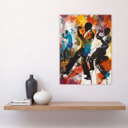 "Artery8 Bright Colourful Artwork Soul Singers Silhouette Wall Art Print - Size: W24"" x H32""" - thumbnail 4
