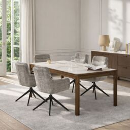 Furniture To Go Southampton Dining Table in Cream Ceramic 180x75cm - Size: 180x75 cm - thumbnail 3
