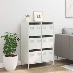 Berkfield Home Highboard White 68x39x101.5 cm Steel - thumbnail 3