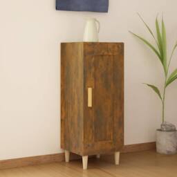 Berkfield Home Sideboard Smoked Oak 34.5x34x90 cm Engineered Wood in Brown - thumbnail 2