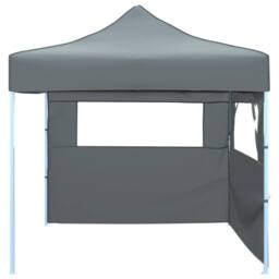 Berkfield Home Foldable Party Tent Pop-Up with 2 Sidewalls 3x3 m Anthracite in Dark Grey - thumbnail 1