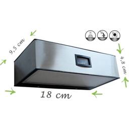Havendro Outdoor Wall Light Solar Powered LED Garden Lamp in Silver - thumbnail 2