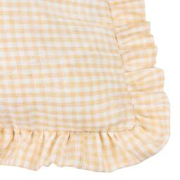 Furn Les Petite Fleurs 100% Cotton Gingham Ruffle Cushion in Natural - Size: 30 cm x 50 cm - thumbnail 6