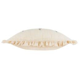 Furn Les Petite Fleurs 100% Cotton Gingham Ruffle Cushion in Natural - Size: 30 cm x 50 cm - thumbnail 4