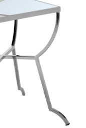 Orsina Square Side Table, Decorative Table With Gold, Pink & Mirror Segments, Silver Bedside Table, Settee Side Table - thumbnail 5