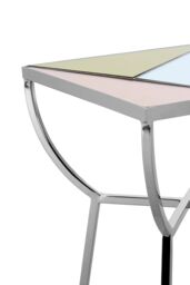 Orsina Square Side Table, Decorative Table With Gold, Pink & Mirror Segments, Silver Bedside Table, Settee Side Table - thumbnail 4