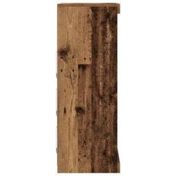 Berkfield Home Sideboard with LED Lights Old Wood 60, 5x37x100 cm in Brown - Size: 5 x 37 x 100 cm - thumbnail 6