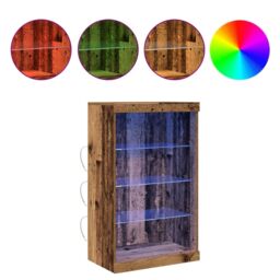 Berkfield Home Sideboard with LED Lights Old Wood 60, 5x37x100 cm in Brown - Size: 5 x 37 x 100 cm - thumbnail 4