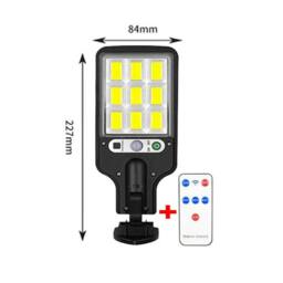 VOGREX 6000W LED Solar Street Wall Light Outdoor Garden Lamp in Black - thumbnail 2