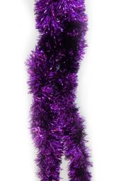Neel Blue Chunky Christmas Tinsel Garland Shiny Metallic with White Xmas Tree Decor, 2m in Purple - thumbnail 1