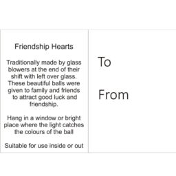 Sienna Glass 12cm Friendship Heart White - thumbnail 4