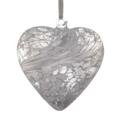 Sienna Glass 12cm Friendship Heart White