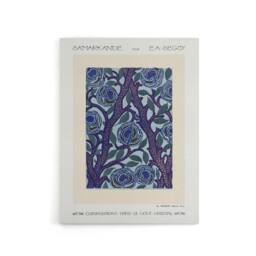 "Artery8 Vintage Rose Bush Flower Pattern Canvas Wall Art Print Seguy in Blue - Size: W18"" x H24""" - thumbnail 1