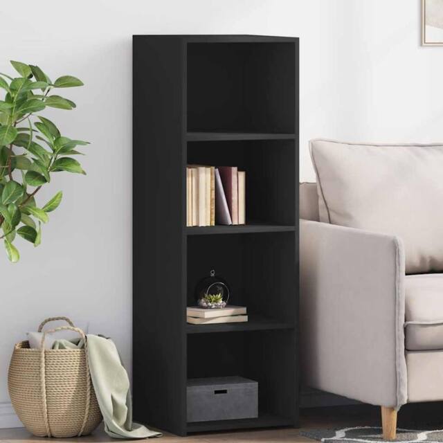 Berkfield Home Highboard Black 40x41x124 cm Engineered Wood - Size: 40 x 41 x 124 cm - image 1