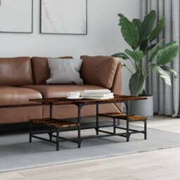Berkfield Home Decorative Coffee Table Smoked Oak 100x50.5x40 cm Engineered Wood in Brown - thumbnail 2