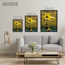 "Artery8 Paul Colin Dahomey Nature Reserve Advert Framed Canvas Wall Art Print in Yellow - Size: W12"" x H16""" - thumbnail 4