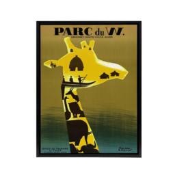 "Artery8 Paul Colin Dahomey Nature Reserve Advert Framed Canvas Wall Art Print in Yellow - Size: W12"" x H16""" - thumbnail 1