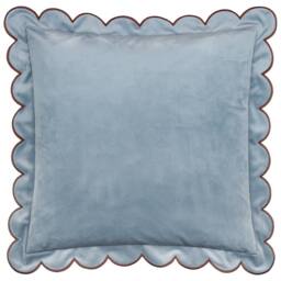 Furn Lil Scallop Velvet Cushion in Blue - Size: 45 cm x 45 cm - thumbnail 2