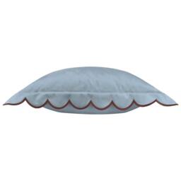 Furn Lil Scallop Velvet Cushion in Blue - Size: 45 cm x 45 cm - thumbnail 4