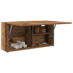 Berkfield Home Bathroom Wall Cabinet Old Wood 80x25x40 cm Engineered Wood in Brown - Size: 80 x 25 x 40 cm - thumbnail 4