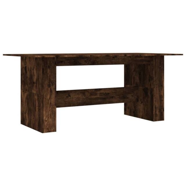 Berkfield Home Dining Table Smoked Oak 180x90x76 cm Engineered Wood in Brown - Size: 180 x 90 x 76 cm - image 1