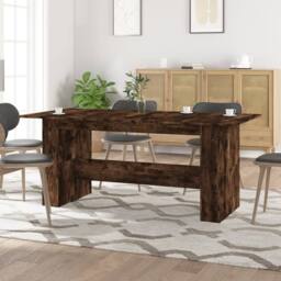 Berkfield Home Dining Table Smoked Oak 180x90x76 cm Engineered Wood in Brown - Size: 180 x 90 x 76 cm - thumbnail 2