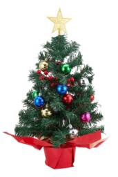 Living and Home 57cm Mini Pre-lit Christmas Tree with Multicolor Ball Ornaments - thumbnail 5