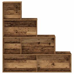 Berkfield Home Book Cabinet Old Wood 157x24x160 cm Engineered Wood in Brown - Size: 157 x 24 x 160 cm - thumbnail 4