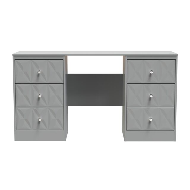 Ready Assembled 2 U Memphis 6 Drawer Kneehole Desk (Ready Assembled) in Grey - image 1
