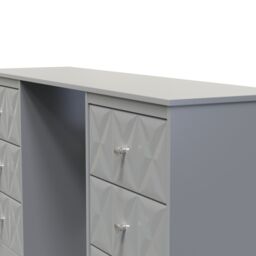 Ready Assembled 2 U Memphis 6 Drawer Kneehole Desk (Ready Assembled) in Grey - thumbnail 4