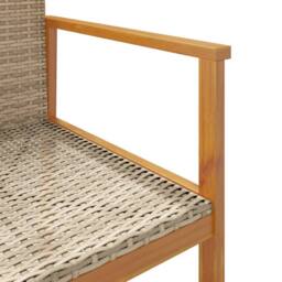 Berkfield Home Beautiful Garden Chairs 2 pcs Beige Poly Rattan&Solid Wood - thumbnail 9