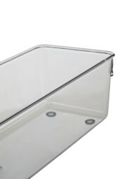 Orsina Sturdy Build Small Set Of Two Slim Kitchen Organisers, Integrated Handle Narrow Storage Boxes For Fridge in Clear - thumbnail 3