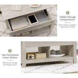 Wyld Haus Tonodo Oak Effect Lift Top Coffee Table Storage with Shelves in Light Oak - thumbnail 5