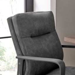 FurnitureboxUK Rosco Faux Leather Office Chair in Black - thumbnail 5