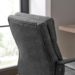 FurnitureboxUK Rosco Faux Leather Office Chair in Black - thumbnail 7