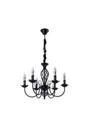 Living and Home 6-Light Iron Chandelier Pendant Light in Black - thumbnail 4