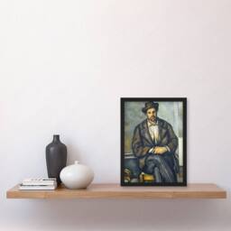 "Artery8 Seated Peasant Portrait Painting Cezanne Framed Wall Art Print - Size: W12"" x H16""" - thumbnail 4