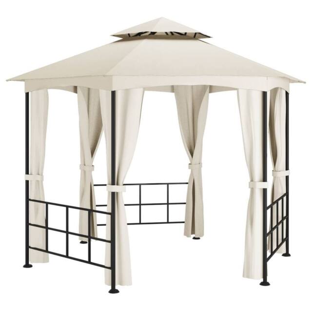 Berkfield Home Gazebo with Sidewalls 3.1x2.7 m Cream in Beige - image 1