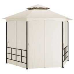 Berkfield Home Gazebo with Sidewalls 3.1x2.7 m Cream in Beige - thumbnail 3
