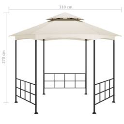 Berkfield Home Gazebo with Sidewalls 3.1x2.7 m Cream in Beige - thumbnail 6