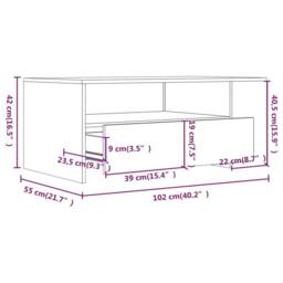 Berkfield Home Coffee Table White 102x55x42 cm Engineered Wood - Size: 102 x 55 x 42 cm - thumbnail 9