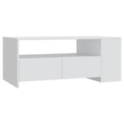 Berkfield Home Coffee Table White 102x55x42 cm Engineered Wood - Size: 102 x 55 x 42 cm - thumbnail 1