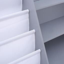 Xample 4 Tier Wooden Kids Bookshelf Book Storage Organizer with 5 Pockets in Grey - thumbnail 5