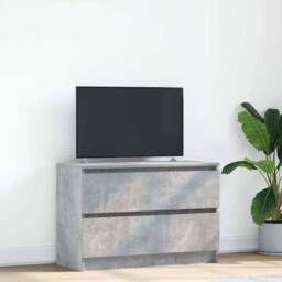 Berkfield Home TV Cabinet Concrete Grey 80x35x54 cm Engineered Wood - Size: 80 x 35 x 54 cm - thumbnail 2