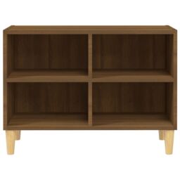 Berkfield Home TV Cabinet with Solid Wood Legs Brown Oak 69.5x30x50 cm - thumbnail 4