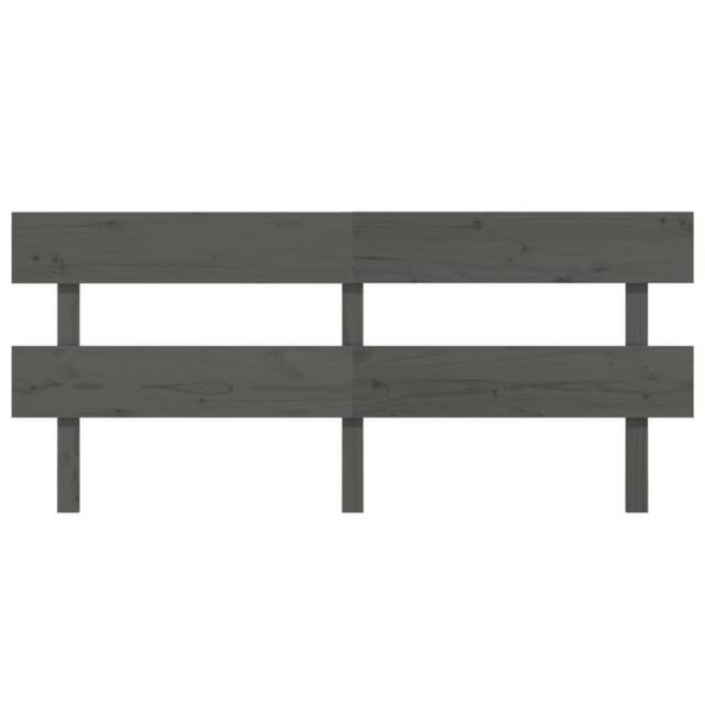 Berkfield Home Beautiful Bed Headboard Grey 204x3x81 cm Solid Wood Pine - Size: 204 x 3 x 81 cm - image 1