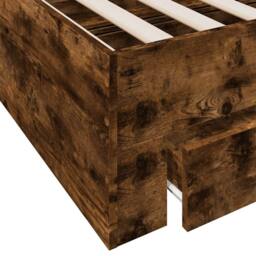 Berkfield Home Modern Bed Frame w/Drawers Frame Smoked Oak 180x200 cm Super King in Brown - thumbnail 8