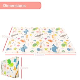 KandyToys Foldable Waterproof Baby Play Mat 120x90cm in White - Size: 120x90 cm - thumbnail 3