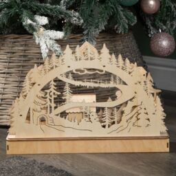 Samuel Alexander 40cm Battery Operated Wooden Christmas Alpine Scene with LEDs - thumbnail 8