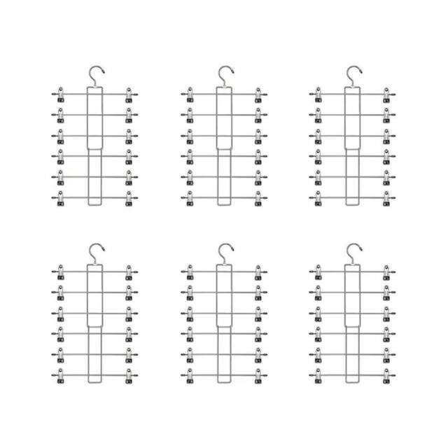 EONLION 6 Pack Trouser Hangers Space Saving Skirt Hangers in Silver - image 1